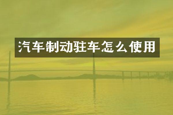 汽车制动驻车怎么使用
