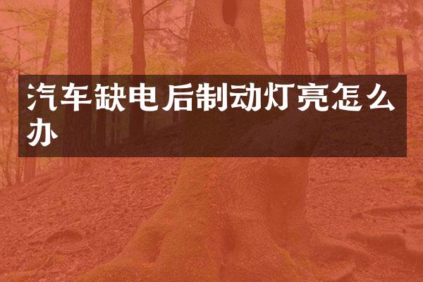 汽车缺电后制动灯亮怎么办