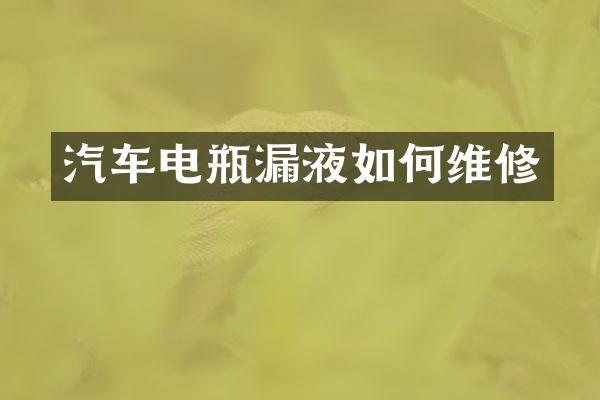 汽车电瓶漏液如修