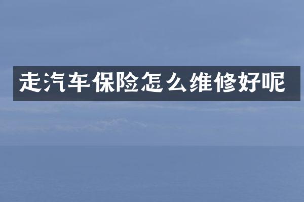 走汽车保险怎么维修好呢