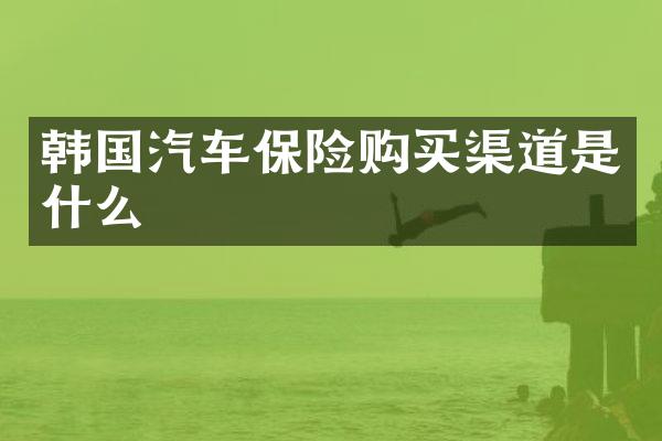 韩国汽车保险购买渠道是什么