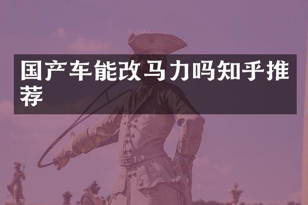 国产车能改马力吗知乎推荐