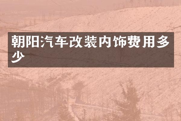 朝阳汽车改装内饰费用多少