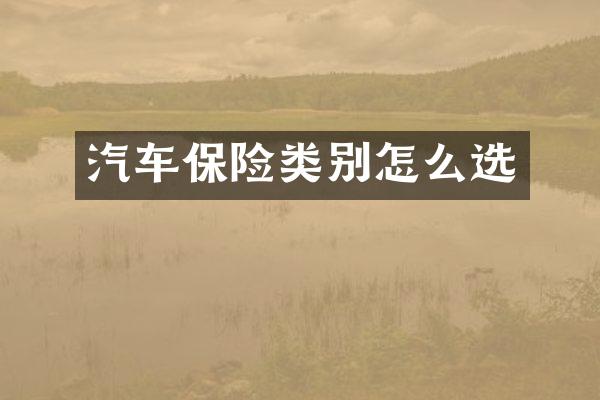 汽车保险类别怎么选