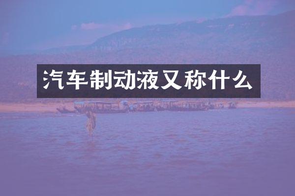 汽车制动液又称什么