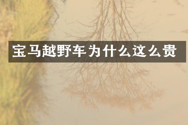 宝马越野车为什么这么贵