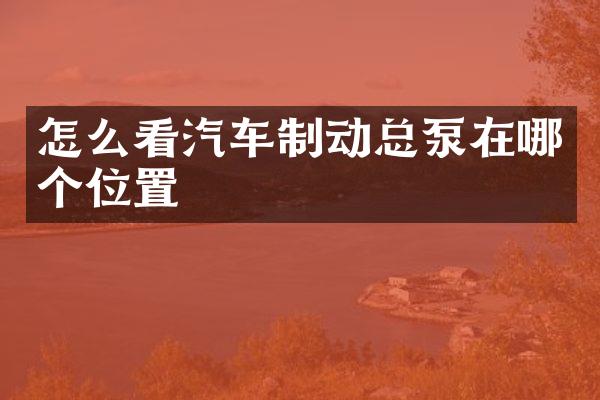 怎么看汽车制动总泵在哪个位置