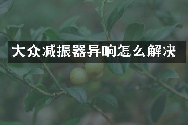 大众减振器异响怎么解决