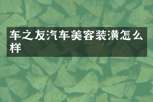 车之友汽车美容装潢怎么样