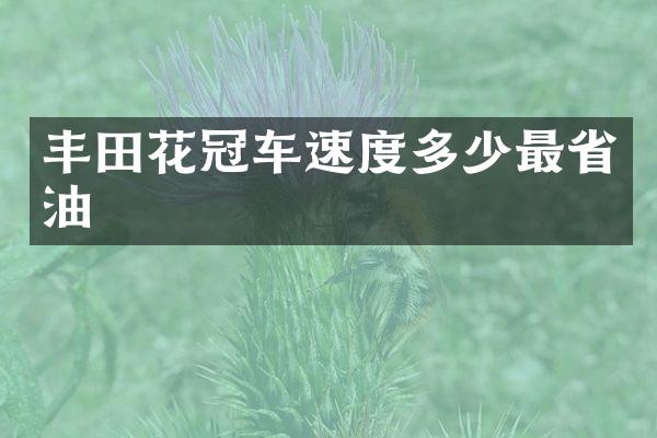 丰田花冠车速度多少最省油