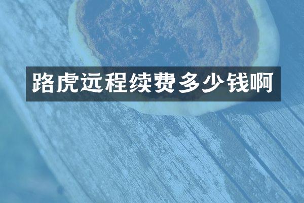 路虎远程续费多少钱啊