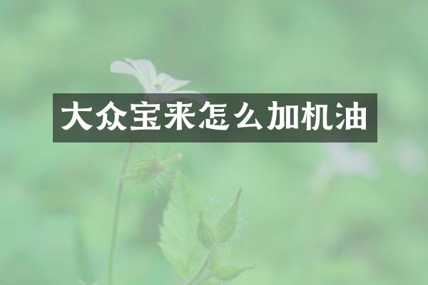大众宝来怎么加机油