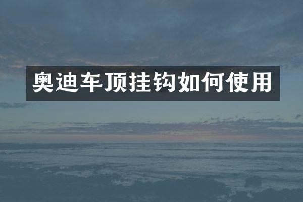 奥迪车顶挂钩如何使用
