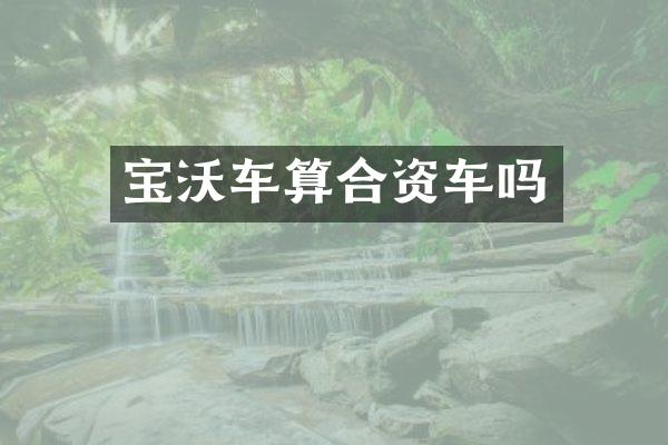 宝沃车算合资车吗