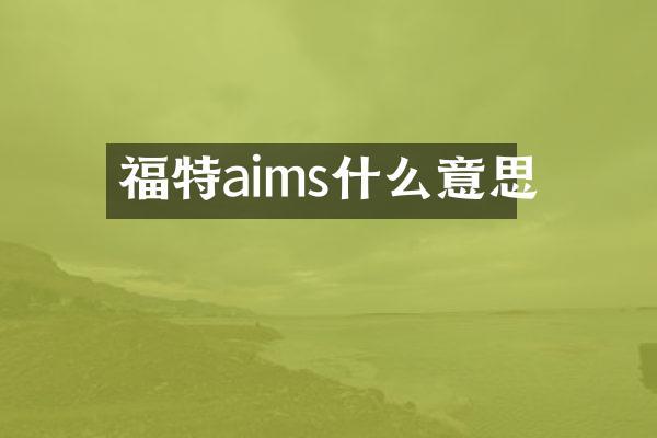 福特aims什么意思