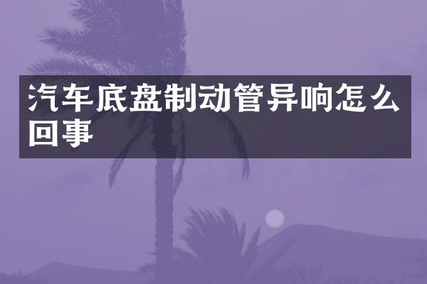汽车底盘制动管异响怎么回事