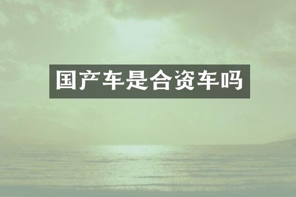 国产车是合资车吗