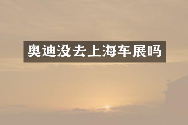 奥迪没去上海车展吗