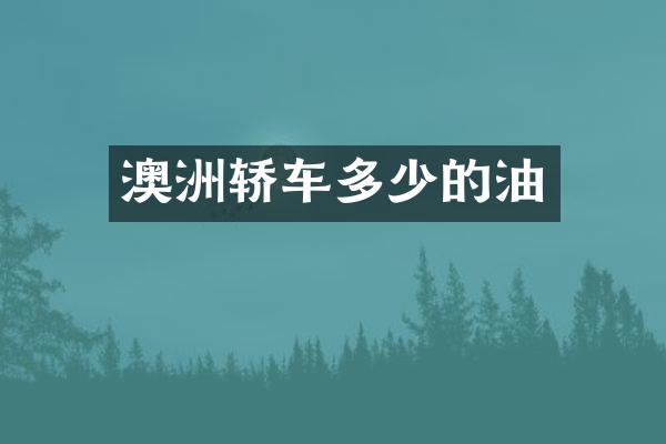 澳洲轿车多少的油