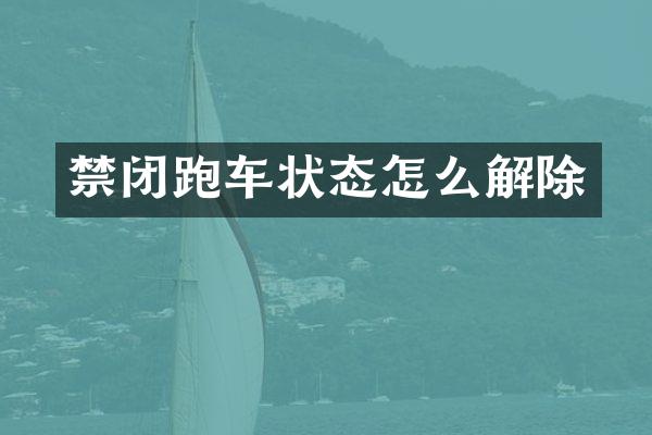禁闭跑车状态怎么解除