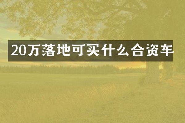 20万落地可合资车