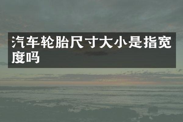 汽车轮胎尺寸大小是指宽度吗