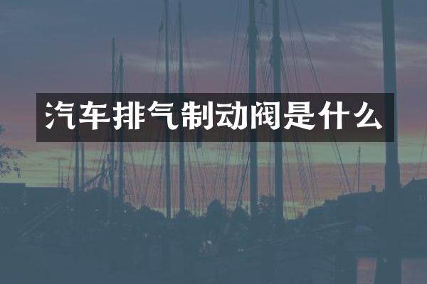 汽车排气制动阀是什么