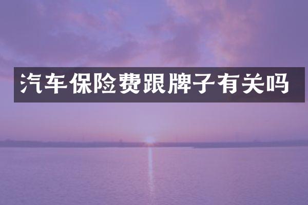 汽车保险费跟牌子有关吗
