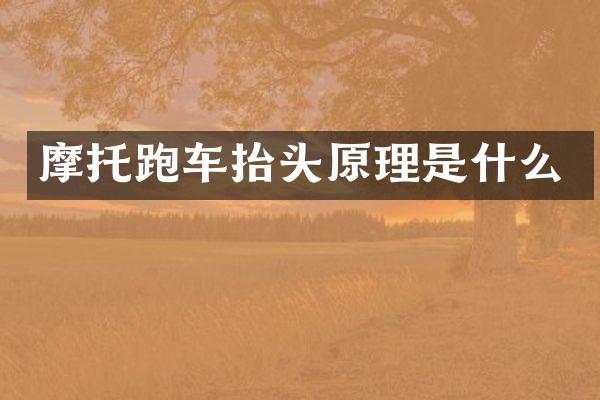 摩托跑车抬头原理是什么