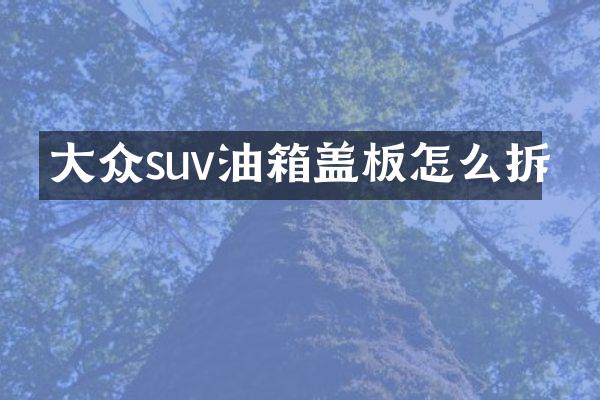 大众suv油箱盖板怎么拆