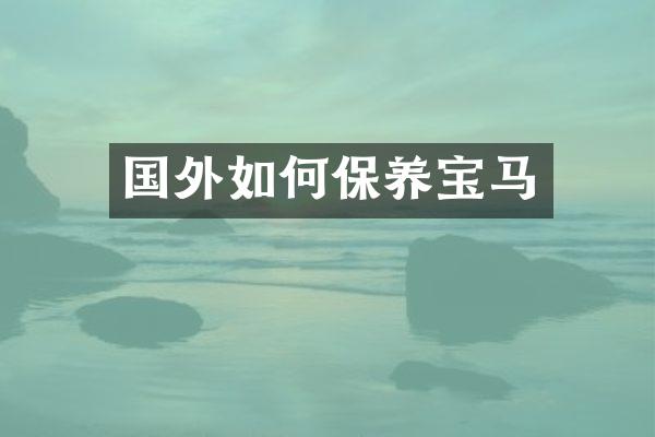 国外如何保养宝马
