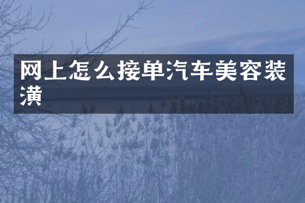 网上怎么接单汽车美容装潢
