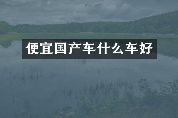 便宜国产车什么车好