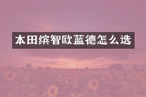 本田缤智欧蓝德怎么选