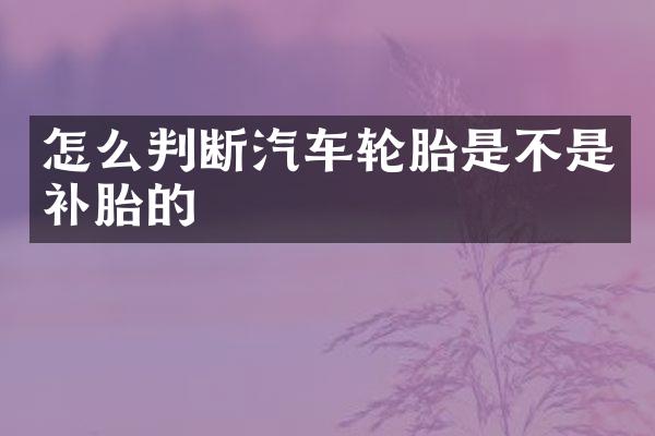 怎么判断汽车轮胎是不是补胎的