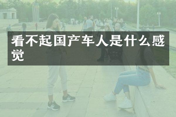 看不起国产车人是什么感觉