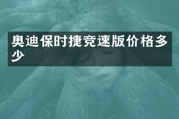 奥迪保时捷竞速版价格多少