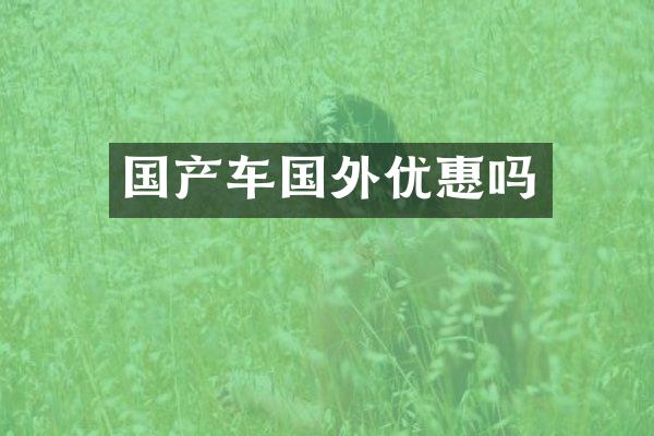国产车国外优惠吗