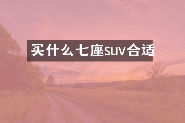 七座suv合适