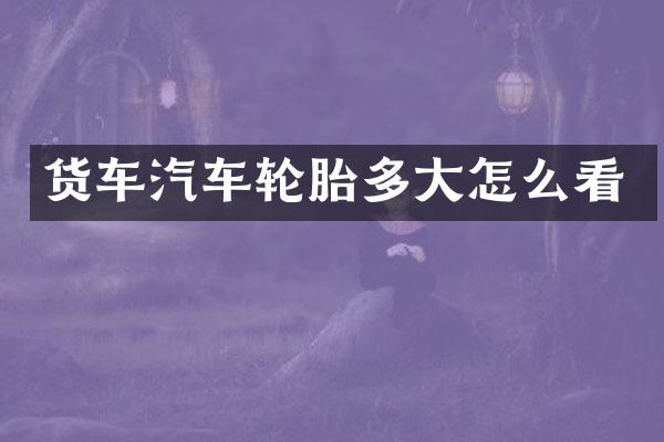 货车汽车轮胎多大怎么看