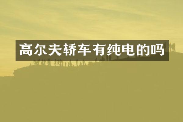 高尔夫轿车有纯电的吗