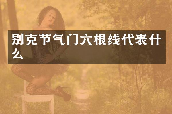 别克节气门六根线代表什么