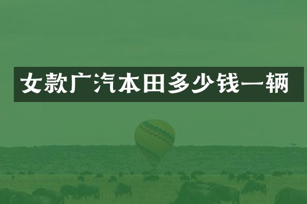 女款广汽本田多少钱一辆
