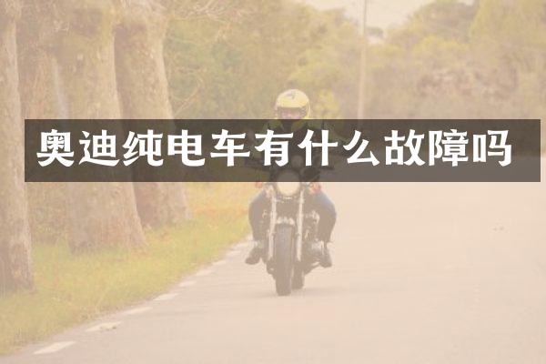 奥迪纯电车有什么故障吗