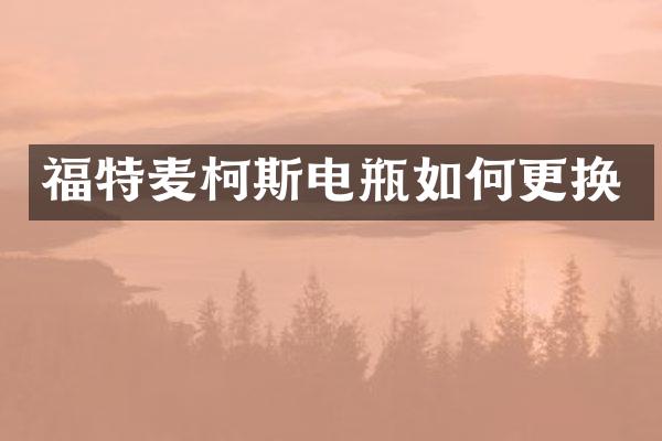 福特麦柯斯电瓶如何更换