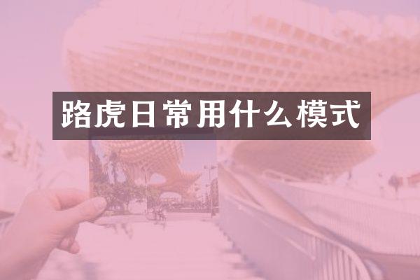 路虎日常用什么模式