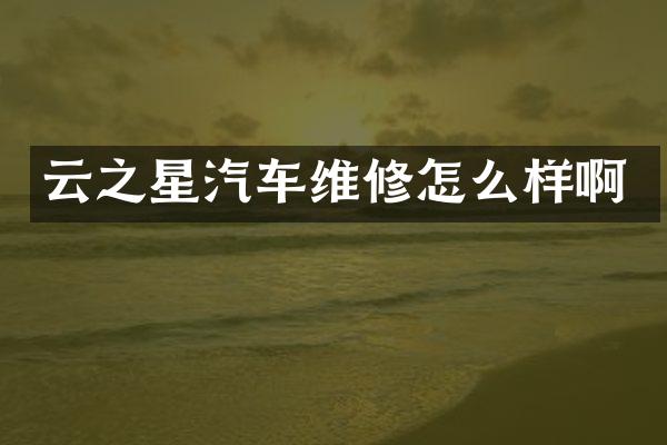 云之星汽车维修怎么样啊