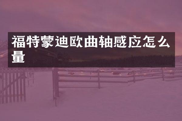 福特蒙迪欧曲轴感应怎么量