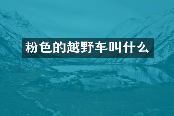 粉色的越野车叫什么