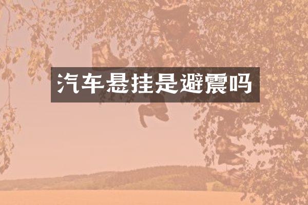 汽车悬挂是避震吗